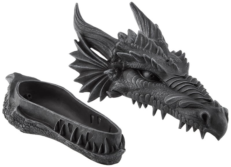 Design Toscano Stryker the Smoking Dragon Sculptural Incense Box - Image 2